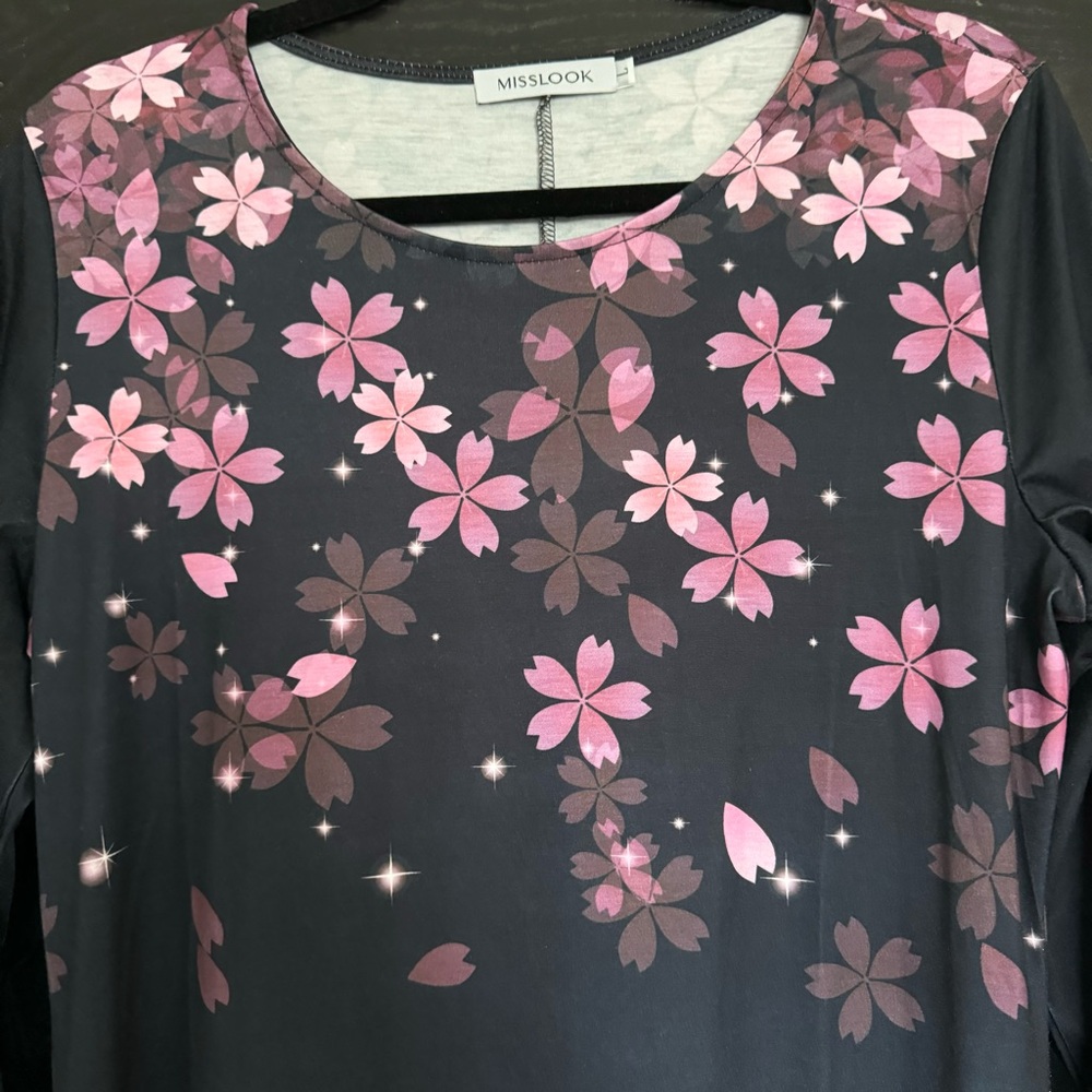 MissLook Black Floral Midi / Maxi Dress - Large - Picture 3 of 11